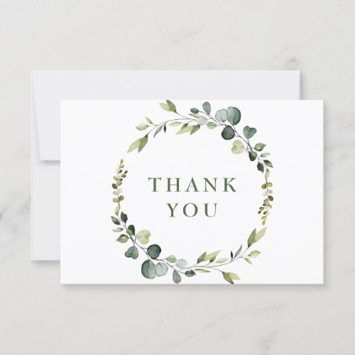 Modern Elegant Eucalyptus Wreath Frame Boho Thank You Card