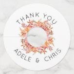 Modern elegant fall autumn wildflower wine glass tag