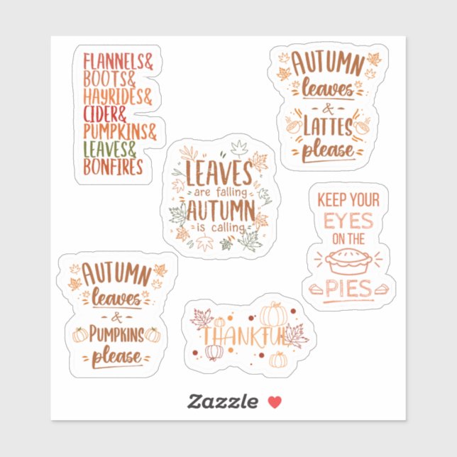 Modern & Elegant Fall Themed Quotes  Sticker (Sheet)