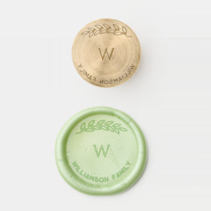 Modern Elegant Family Holidays Monogram Wax Seal Stamp