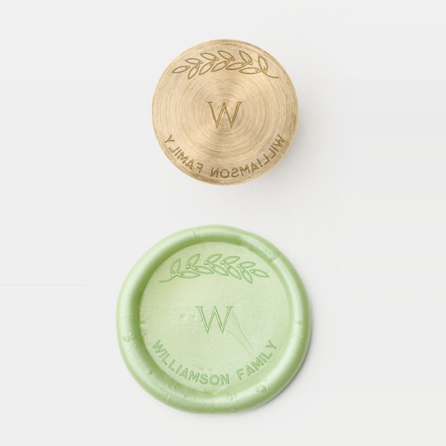 Modern Elegant Family Holidays Monogram  Wax Seal Stamp (Stamped)