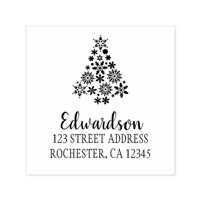 Modern elegant family name Christmas Self-inking Stamp (Design)