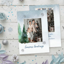 Modern Elegant Family Name Merry Christmas Photo