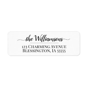 Modern Elegant Family Name Script Return Address Label