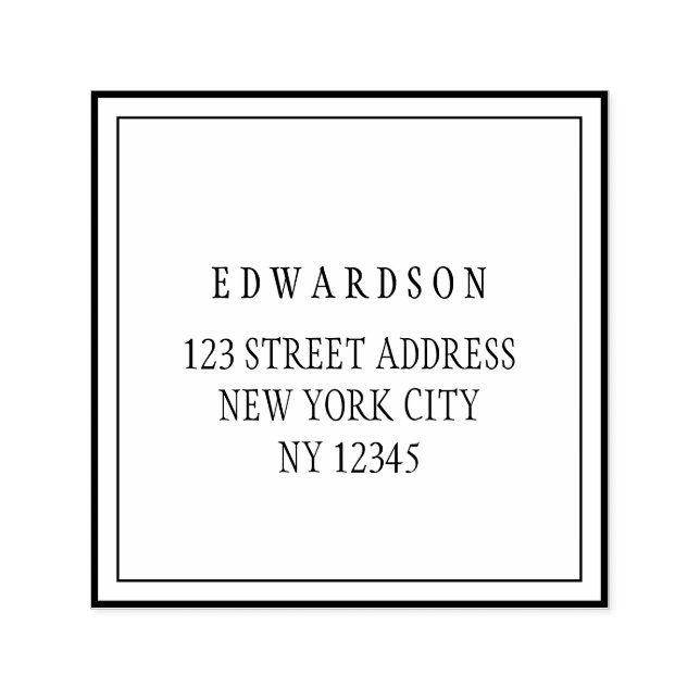 Modern elegant family name self-inking stamp (Design)