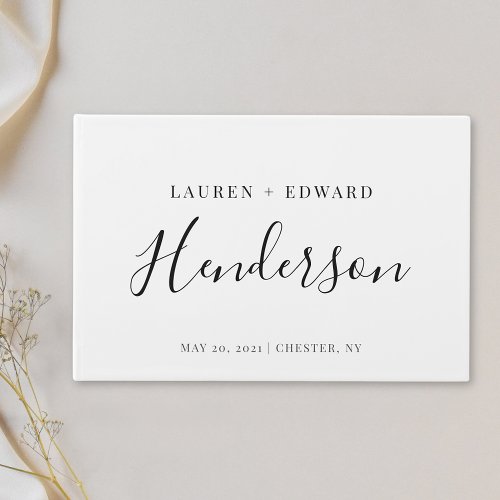 Modern Elegant Family Name Wedding Guest Book