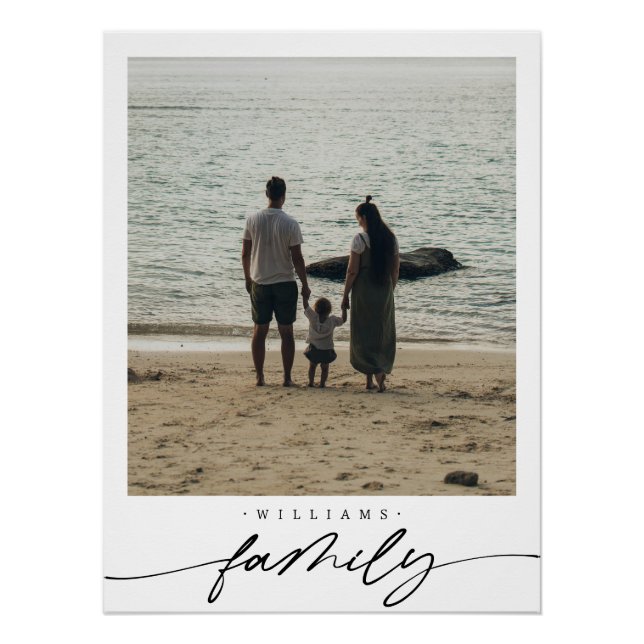 Modern Elegant Family Photo Script Typography Poster (Front)