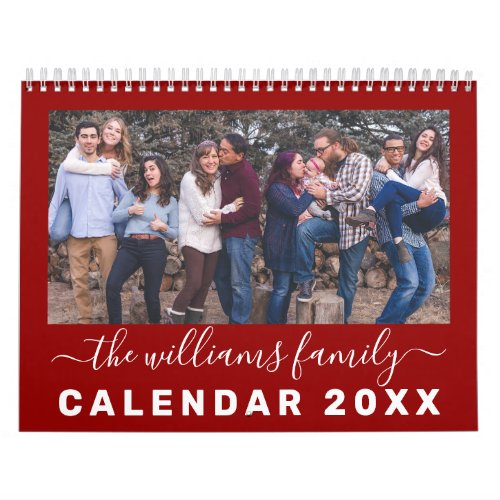 Modern  Elegant Family Quotes 12 Month Photo Calendar