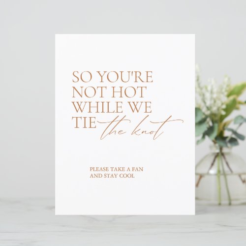 Modern Elegant Fan Favor Wedding Sign