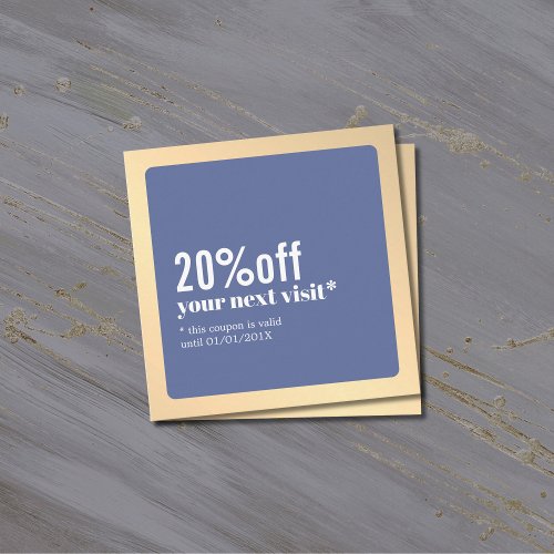 Modern Elegant Faux Gold Blue Coupon