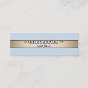 Modern Elegant Faux Gold Foil Striped Mini Business Card