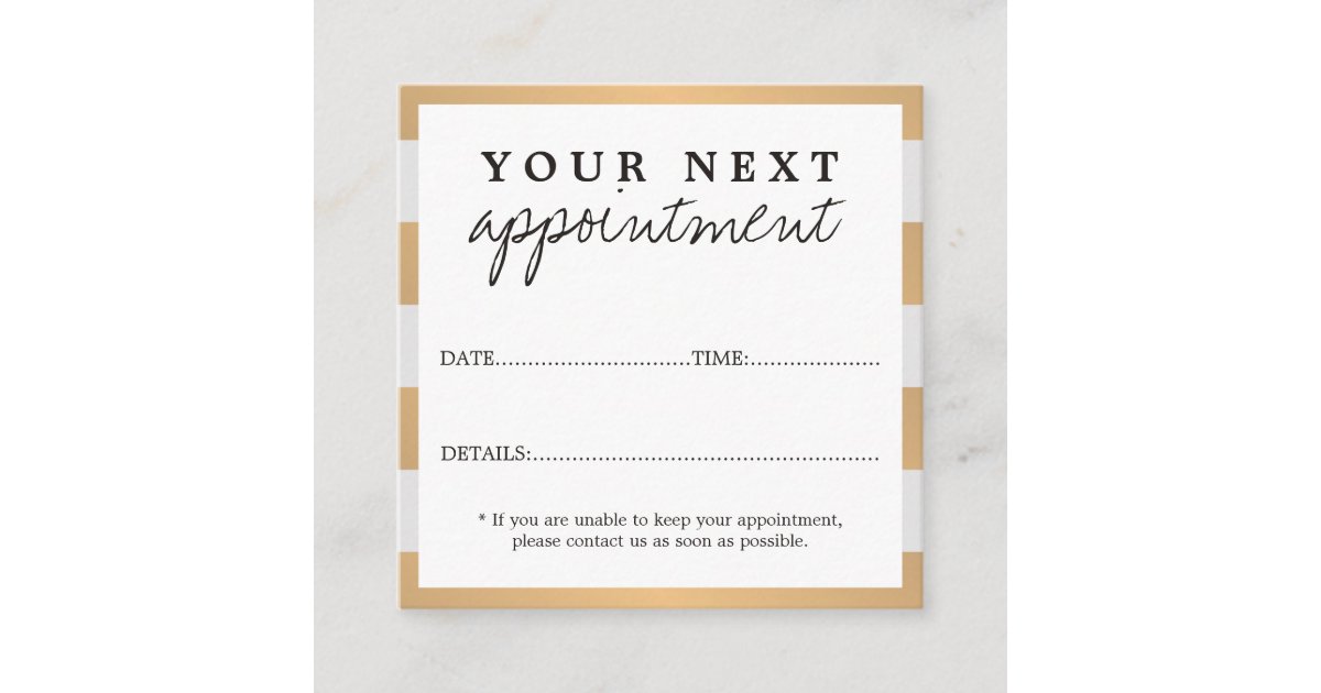 Modern Elegant Faux Gold Grey White Beauty Salon Appointment Card Zazzle Com