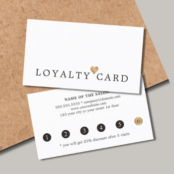 Modern Elegant Faux Gold Heart Beauty Loyalty by pro_business_card at Zazzle