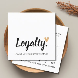 Modern Elegant Faux Gold Heart Beauty Loyalty Card
