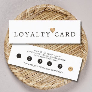 Modern Elegant Faux Gold Heart Beauty Loyalty Card