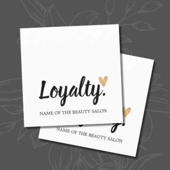 Modern Elegant Faux Gold Heart Beauty Loyalty Card by pro_business_card at Zazzle