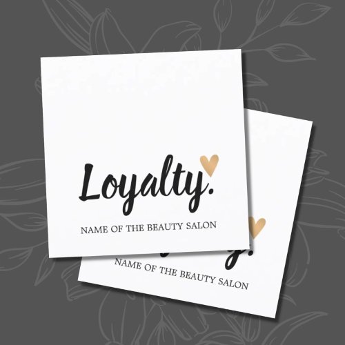 Modern Elegant Faux Gold Heart Beauty Loyalty Card
