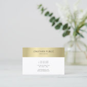 Modern Elegant Faux Gold Minimalist Professional Business Card (Standing Front)