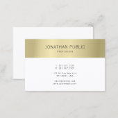 Modern Elegant Faux Gold Minimalist Professional Business Card (Front/Back)