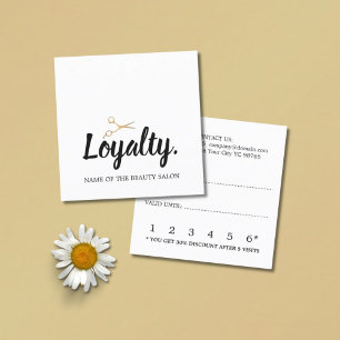 Modern Elegant Faux Gold Scissors Loyalty Card