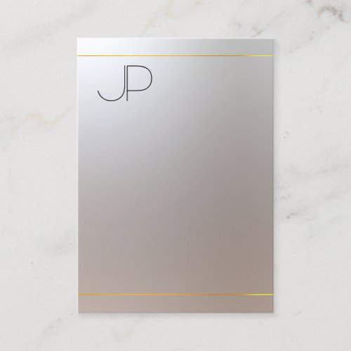 Modern Elegant Faux Gold Silver Monogrammed Business Card