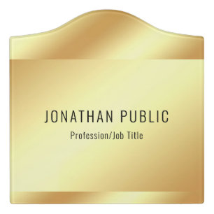 Modern Elegant Faux Gold Template Best Crest Large Door Sign