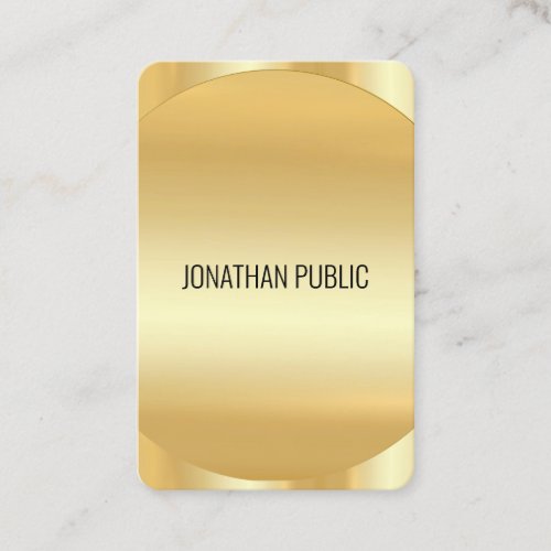 Modern Elegant Faux Gold Template Custom Luxury Business Card