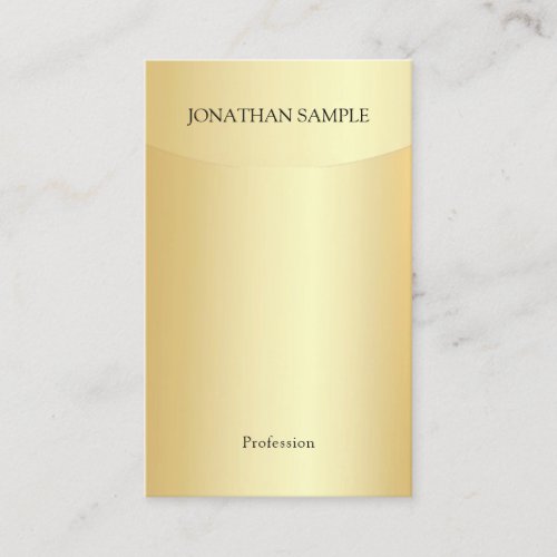 Modern Elegant Faux Gold Template Professional Business Card