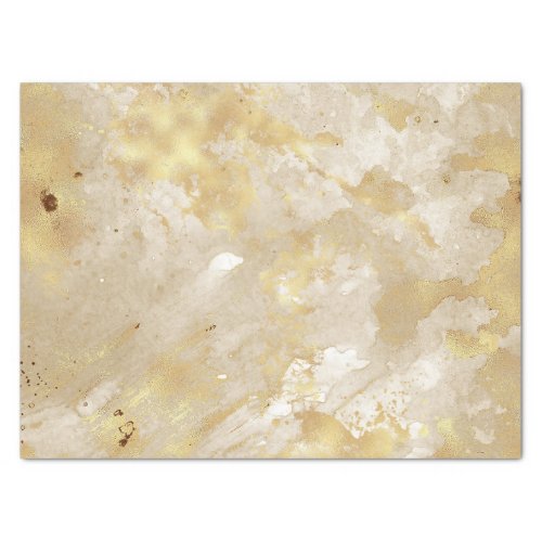 Modern Elegant Faux Gold Watercolor Marble Pattern Tissue Paper