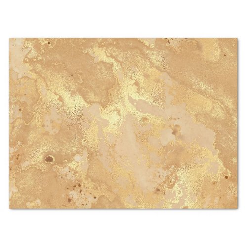 Modern Elegant Faux Gold Watercolor Marble Pattern Tissue Paper