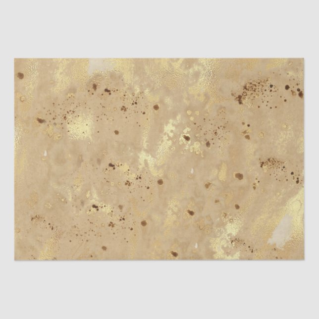 Modern Elegant Faux Gold Watercolor Marble Pattern Tissue Paper (Front)