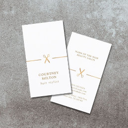 Modern Elegant Faux Gold White Hair Stylist Business Card