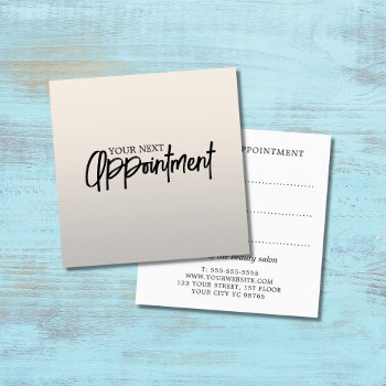 Modern Elegant Faux Silver Beauty Salon Appointment Card by pro_business_card at Zazzle