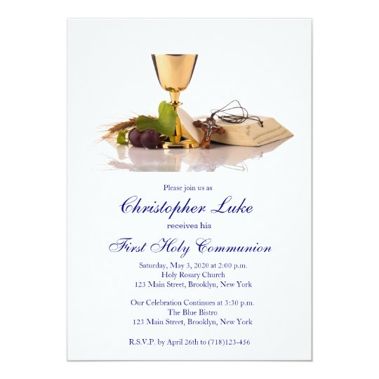 Modern Elegant First Communion Invitation for Boys | Zazzle.com