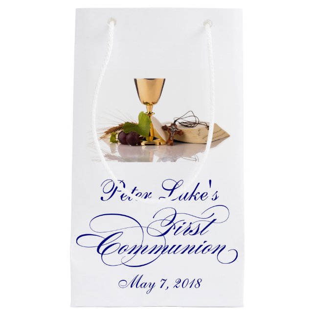 Modern Elegant First Holy Communion Favor Bag (Front)