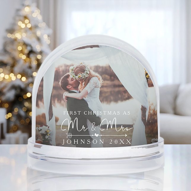 Modern Elegant First Married Snow Globe (Creator Uploaded)