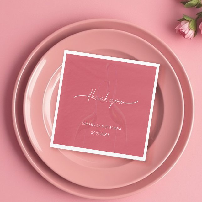 Modern Elegant Flamingo Coral Red  Napkins (Creator Uploaded)