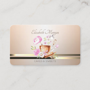 Modern Elegant Floral Bakery Tools Luminouse Business Card