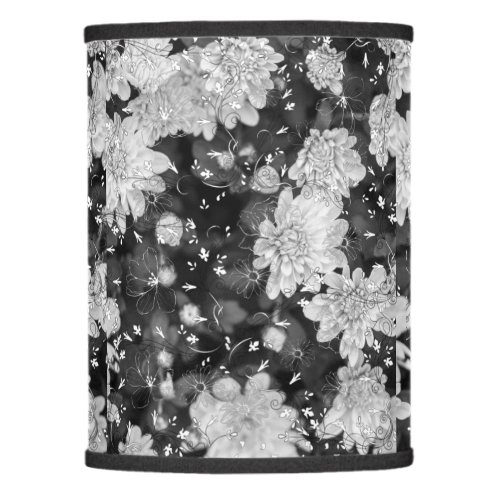 Modern elegant floral black and white pattern chic lamp shade