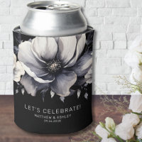 Modern Elegant Floral Black Wedding Favor