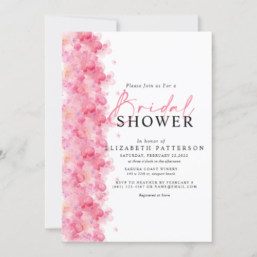 Modern Elegant Floral Blossom Bridal Wedding Invitation