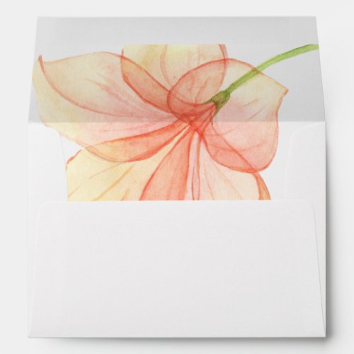 Modern elegant floral chic sender address wedding envelope