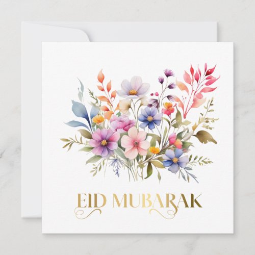 Modern Elegant floral Eid Greeting card