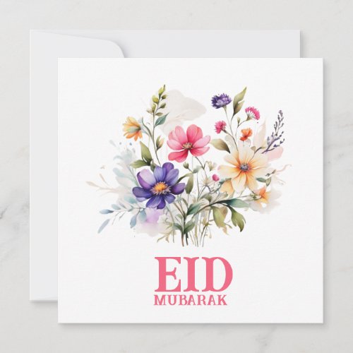 Modern Elegant floral Eid Greeting card