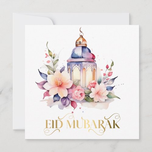 Modern Elegant floral Eid Greeting card