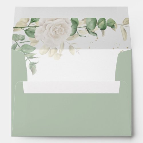 Modern Elegant Floral Greenery Envelope