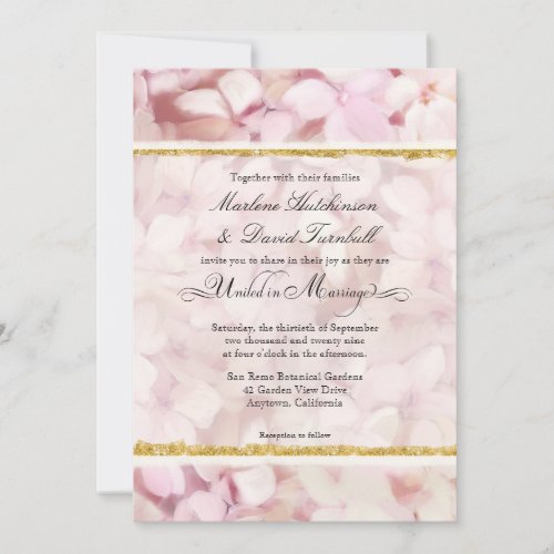 Modern Elegant Floral Hydrangea Flowers Wedding Invitation