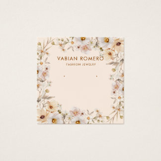 Modern Elegant Floral Jewelry Earring Display card