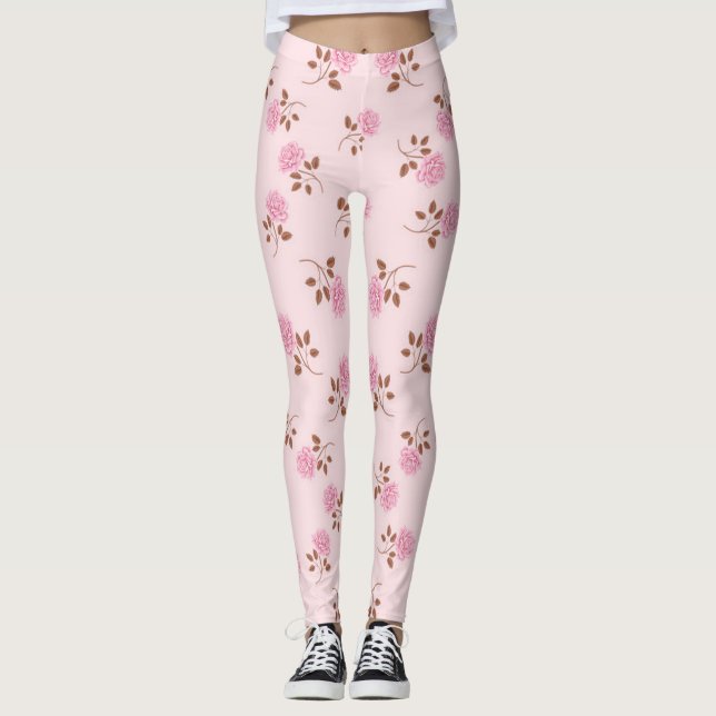Modern Elegant Floral Leggings (Front)