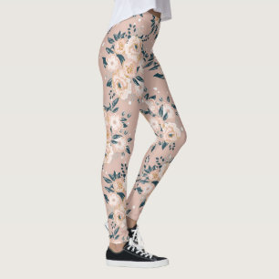 Modern Elegant Floral Leggings